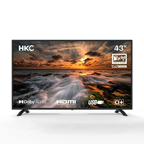HKC 43F1 Televisor LED de 109 cm (43 Pulgadas) (sintonizador Triple (DVB-C/DVB-T2 / DVB-S2)