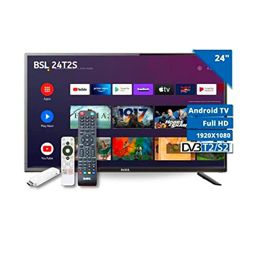 Smart TV 24 Pulgadas BSL-24T2SATV LED Full HD 1920x1080 | DVBT2 | DVB-S2 | Stick ATV Incluido | Control Voz | Chromecast.