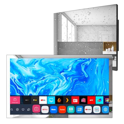 Soulaca 1080P Smart Mirror TV webOS de 24 Pulgadas para baño (sin sintonizador) con Freeview Play y Alexa Incorporado