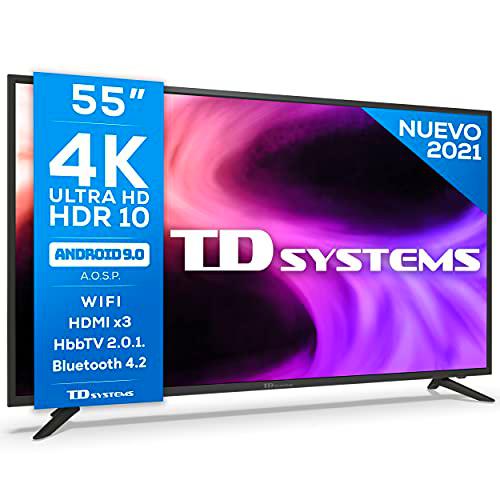 TD Systems K55DLG12US - Televisores Smart TV 55 Pulgadas 4k UHD Android 9.0 y HBBTV