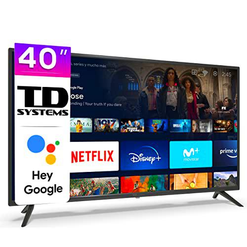 TD Systems K40DLX15GLE Hey Google Model 2022 - Televisores Smart TV 40 Pulgadas Full HD con Google Chromecast Built-in