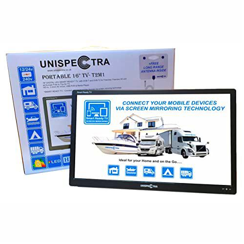 Unispectra® 16 Pulgadas SmartReady 12-24V / 230V HD LED TV Digital DVB-T / T2 (TDT) USB PVR y Reproductor Multimedia