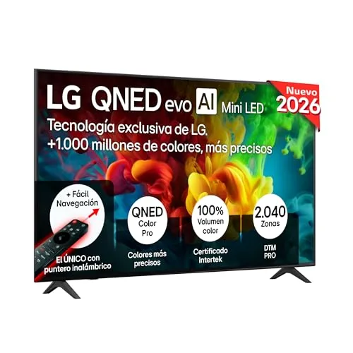 LG 65QNED82B6B - Smart TV QNED EVO AI 65" 4K Sin Reflejos 94%