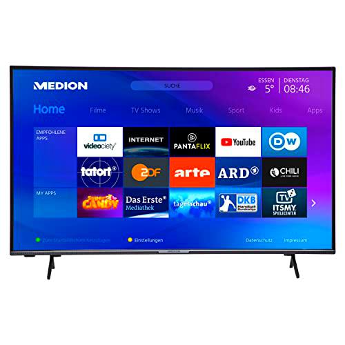 MEDION X14306 Televisión UHD de 108 cm (43 Pulgadas) (Smart TV