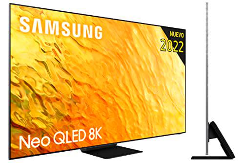 Samsung TV Neo QLED8K 2022 75QN800B-Smart TV de 75"con Resolución 8K,Quantum Matrix Technology Pro,Procesador Neural 8K con Inteligencia Artificial,Quantum HDR 2000,70W Dolby Atmos y Alexa Integrada