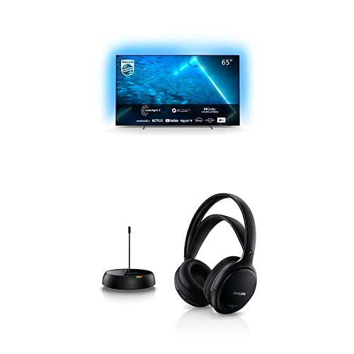 Philips 65OLED707/12 OLED 2022UHD Android TV, 65" 4k Smart TV con Ambilight 3 Lados + Auriculares Inalámbricos SHC5200