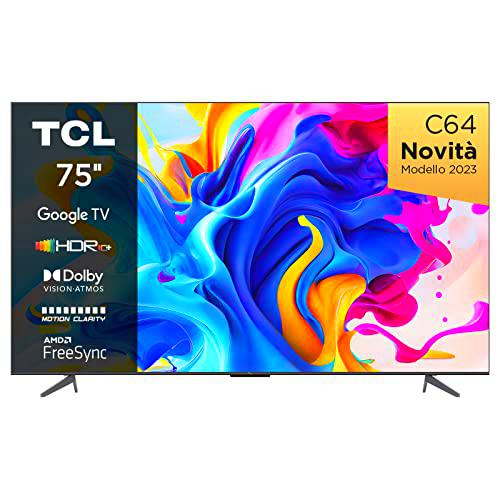 TCL 75" TV 75C641, QLED, UHD, HDR10+, 120 Hz Game Accelerator