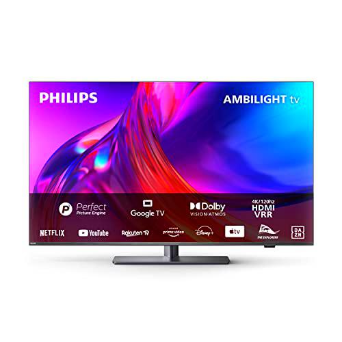 Philips 4K LED Ambilight TV|PUS8818|65 Pulgadas|UHD 4K TV|60Hz|P5 Picture Engine|HDR10+|Google Smart TV|Dolby Atmos|Altavoces 20 W|Soporte|Prime|Netflix|Youtube|Asistente de Google|Alexa|