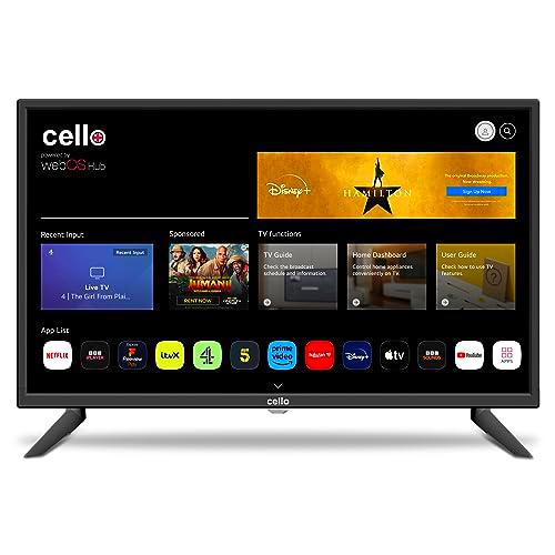 Cello 24" Smart TV LG WebOS HD Ready Televisión con Triple sintonizador S2 T2 FreeSat Bluetooth Disney+ Netflix Apple TV+ Prime Video Made in Europe
