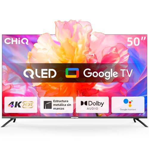CHiQ - Smart TV 4K QLED de 50 Pulgadas, Panel UHD con Amplia HDR
