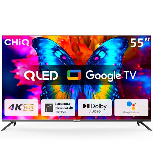 CHiQ - Smart TV 4K QLED de 55 Pulgadas, Panel UHD con Amplia HDR