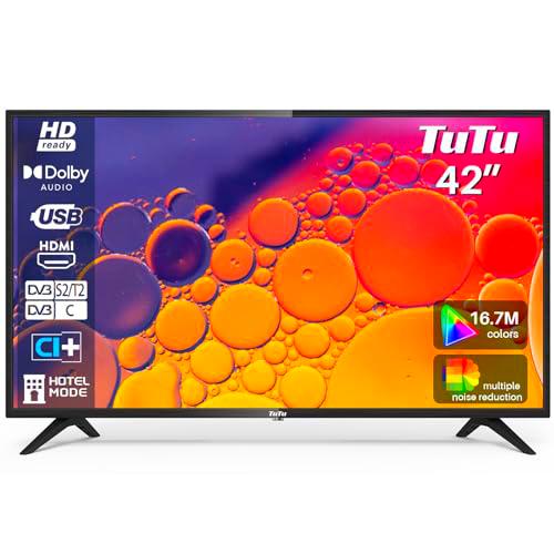 TuTu TV 42 Pulgadas No Smart LED Full HD Televisores con Sintonizador Digital DVB-T/T2-C-S/S2