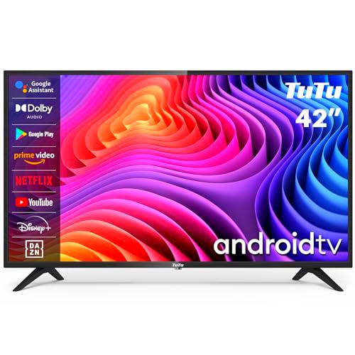 TuTu Smart TV 42 Pulgadas LED Full HD Android Televisor con Google Official Assistant Control por Voz
