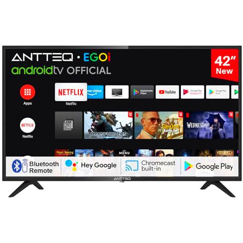 Antteq AG42F3 TV 42 Pulgadas(106cm) Smart TV,Andriod Televisores LED FHD,Dolby Audio,Google Assistance,Bluetooth Triple Tuner(DVB-C/S2/-T2),Google Play Store(Disney+/Netflix/Prime Video/Youtube),WiFi