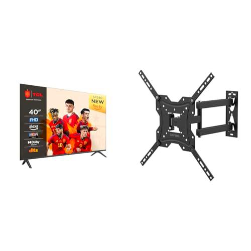 TCL 40SF540-40 FHD Smart TV - HDR &amp; HLG-Dolby Audio-DTS Virtual X/DTS-HD-Metal Bezel-Less-Dual-Band &amp; GRIFEMA GB1004 Soporte de TV Pared para TV 26-55"