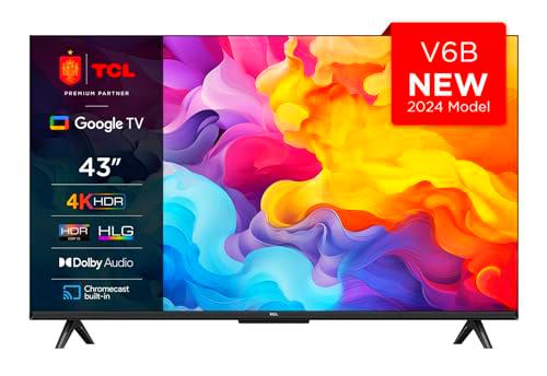 TCL 43V6B 43&quot; 4K Ultra HD, HDR TV, Smart TV Powered by Google TV (Dolby Audio