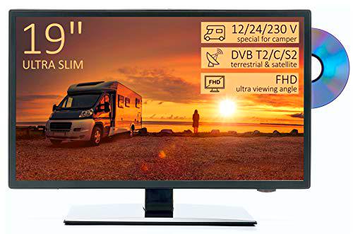 TV HD 19" para Autocaravana - DVD/USB/Ci+/Hdmi - 12/24/230V