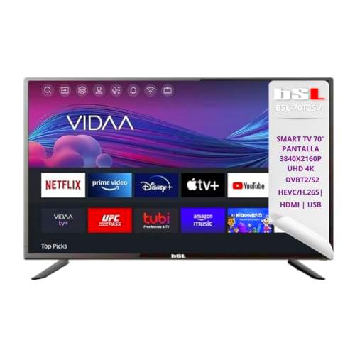 BSL-70T2SV VIDAA Smart TV 70 Pulgadas | WiFi | RJ45 | Resolución UHD 3840X2160p | USB | DVBT2/S2/C | Compatible con Youtube