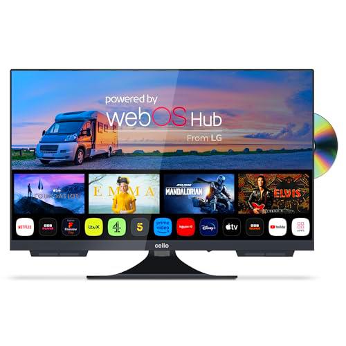 Cello C2224WSF Trav 22" Full HD Smart/DVD Camping Travel TV Integrated DVD Player Frameless Triple Tuner Bluetooth WebOS by LG Ideal para Autocaravana Camión Hecho en Europa [2024]