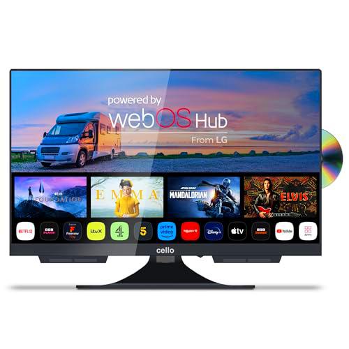 Cello C1924WSF Trav 19" Smart/DVD Camping Travel TV Integrated DVD Player Frameless Triple Tuner Bluetooth WebOS by LG Ideal para Autocaravana Camión Hecho en Europa [2024]