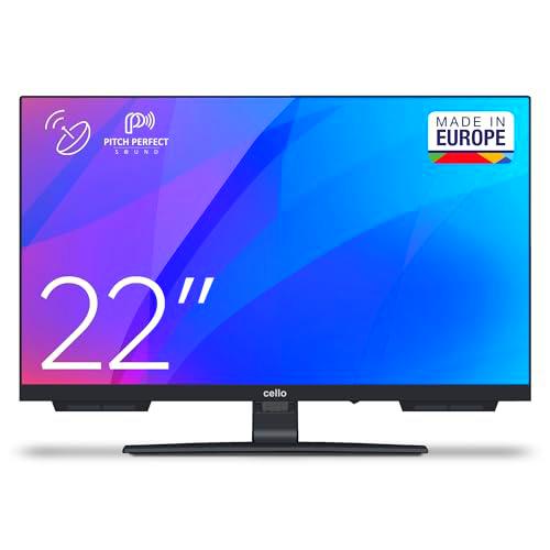 Cello C2224SH TV LED 22" Full HD con Triple sintonizador sin Marco (DVB-C/-S2/-T2) Pitch Sound Ideal para Habitaciones pequeñas Hecho en Europa [2024]