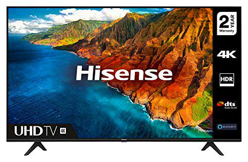 Hisense 43AE7000FTUK 43 Pulgadas 4K UHD HDR Smart TV con Freeview Play y Alexa Incorporado (Serie 2020) [Exclusivo de Amazon], Negro