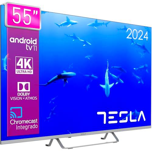 TESLA - Smart TV de 55" (127cm), Televisión Resolución UHD