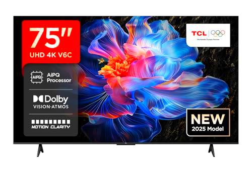 TCL 75V6C 75” Direct LED TV, 6K HDR TV, Smart TV Powered by Google TV (Dolby Audio