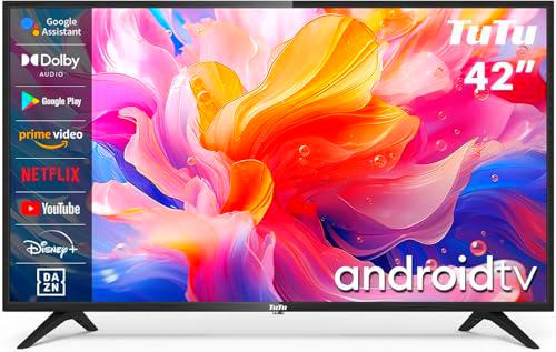 TuTu Smart TV 42 Pulgadas LED HD Android Televisión con Google Assistant