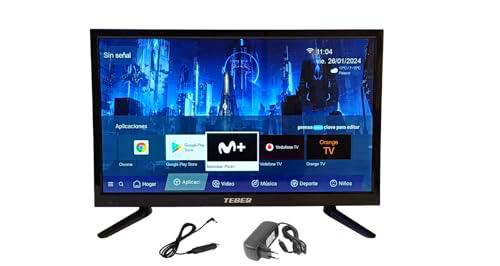 Televisor Smart TV de 22 Pulgadas. con Adaptador de 12v y 230v
