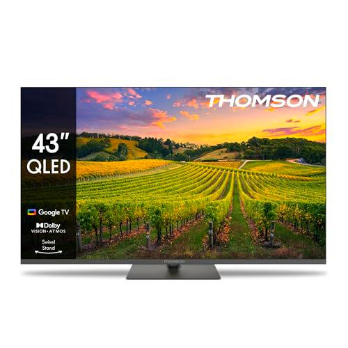 THOMSON 43 Pulgadas (109cm) QLED Zentraler Standfuß Google Smart TV