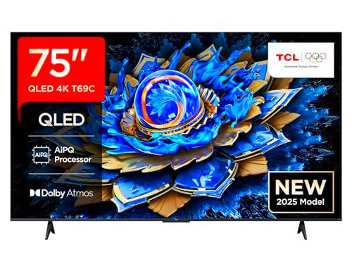 TCL 75T69C QLED 75", TV Direct LED, HDR 4K, Smart TV con Google TV (Dolby Vision y Atmos