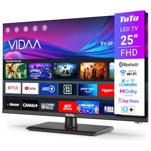 TuTu Smart TV 25 Pulgadas, FHD LED Televisor con WiFi