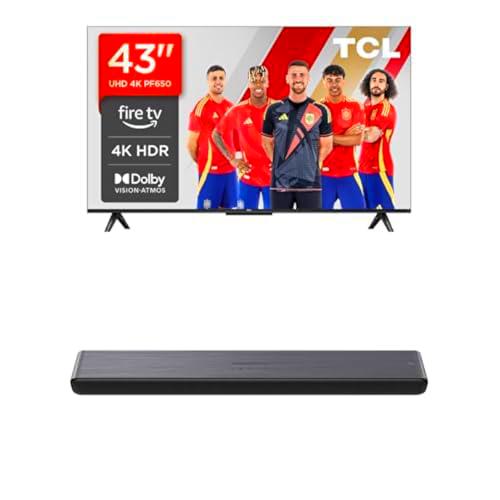 TCL 43PF650 43 Pulgadas 4K Ultra HD Smart LED Fire TV S45HE Barra de Sonido