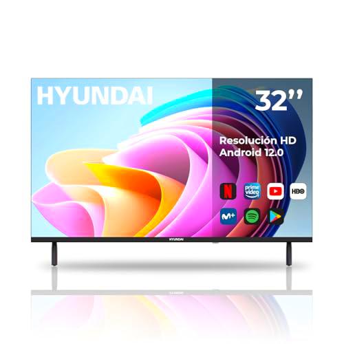 Hyundai Smart TV LED 32 HTV3200A HD DVBT2-S2 E Negro Android 12.0 Mando con Acceso Directo a Apps Conexión Mi