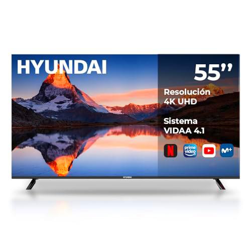 Hyundai Smart TV LED 55 HTV5500UV 4k Ultra HD DVBT2-S2 F Negro VIDAA 4.1 Mando con Acceso Directo a Apps Modo
