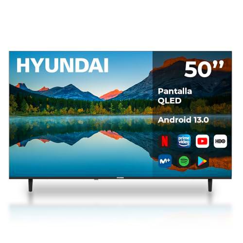 Hyundai Smart TV QLED 50 HTV5000QUA 4k Ultra HD DVBT2-S2 F Negro Android 13.0 Mando con Acceso a Apps