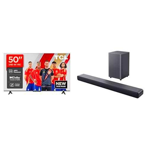 TCL Bundle of 50V6C Direct LED Smart TV, 4K HDR, Google TV (Dolby Audio