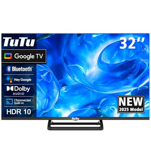 TuTu Smart TV 32 Pulgadas Led HD WiFi Bluetooth Google Televisores con Google Assistant