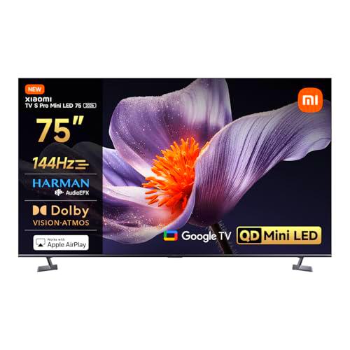 XIAOMI TV S Pro Mini LED 75,Smart TV,Dolby Vision,Dolby Atmos,4k QLED,144Hz,Google TV,HDR 10+,Triple Tuner,DVB T2,MEMC,DTS-X,Harman AudioEFX，Prime Video,Google Assistant,Airplay2