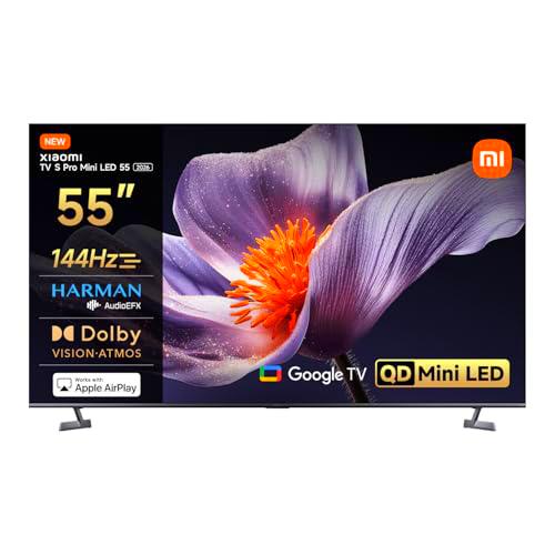 XIAOMI TV S Pro Mini LED 55,Smart TV,Dolby Vision,Dolby Atmos,4k QLED,144Hz,Google TV,HDR 10+,Triple Tuner,DVB T2,MEMC,DTS-X,Harman AudioEFX，Prime Video,Google Assistant,Airplay2