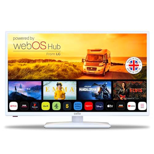 Televisor Inteligente Cello White Traveller de 32 Pulgadas y 12 voltios
