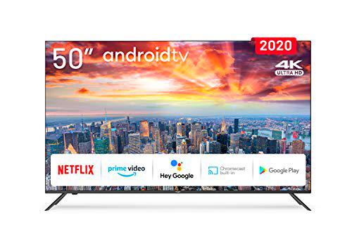 TV 50 Pulgadas 4K LED con Smart TV (Android TV) y WiFi