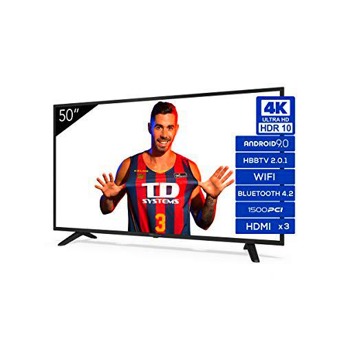 TD Systems K50DLJ11US - Televisores Smart TV 50 Pulgadas 4K Android 9.0 y HBBTV