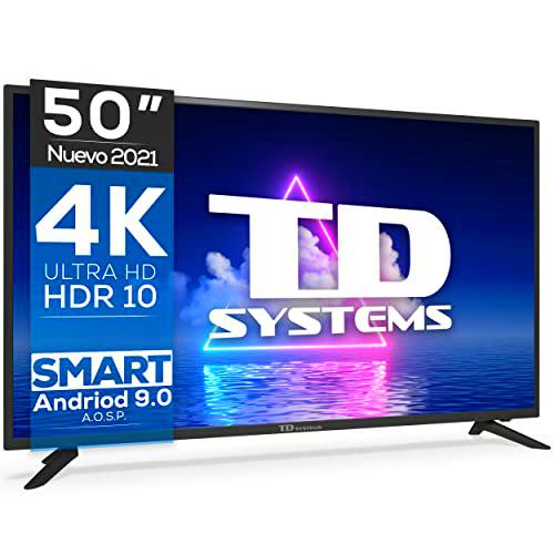 TD Systems K50DLG12US - Televisores Smart TV 50 Pulgadas 4k UHD Android 9.0 y HBBTV