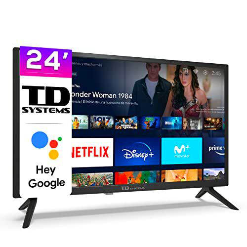TD Systems K24DLX15GLE Hey Google - Televisores Smart TV 24 Pulgadas HD con Google Chromecast Built-in